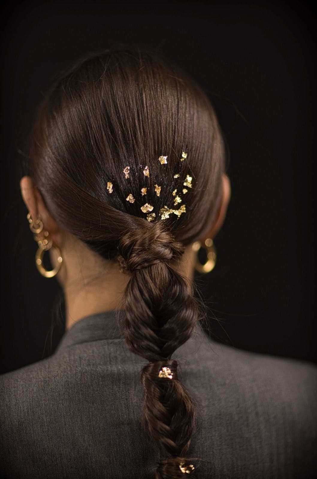 Tresse épi, feuille d'or